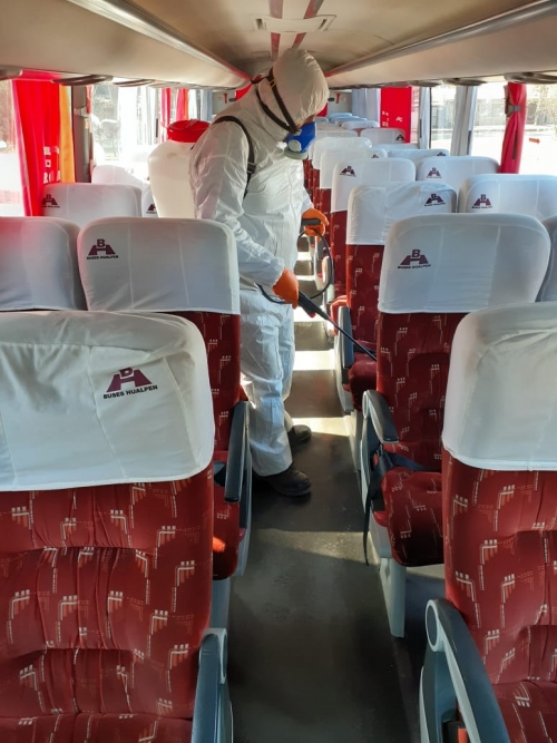 BUSES HUALPÉN REDOBLA MEDIDAS DE HIGIENE PARA ENFRENTAR CONTINGENCIA DE COVID-19